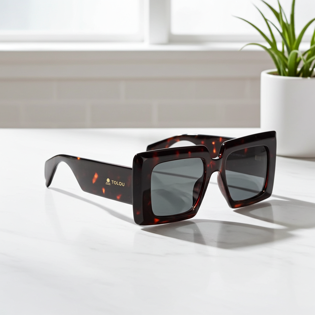 TOLOU Tortoiseshell Square Sunglasses