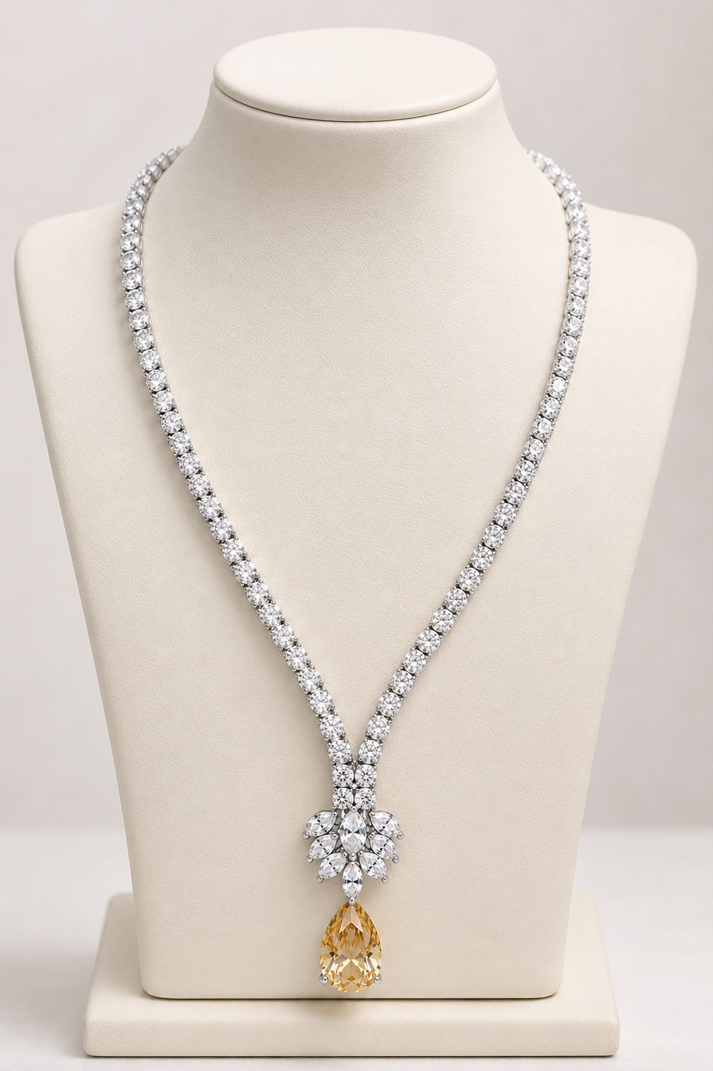 Golden Dewdrop Crystal Necklace