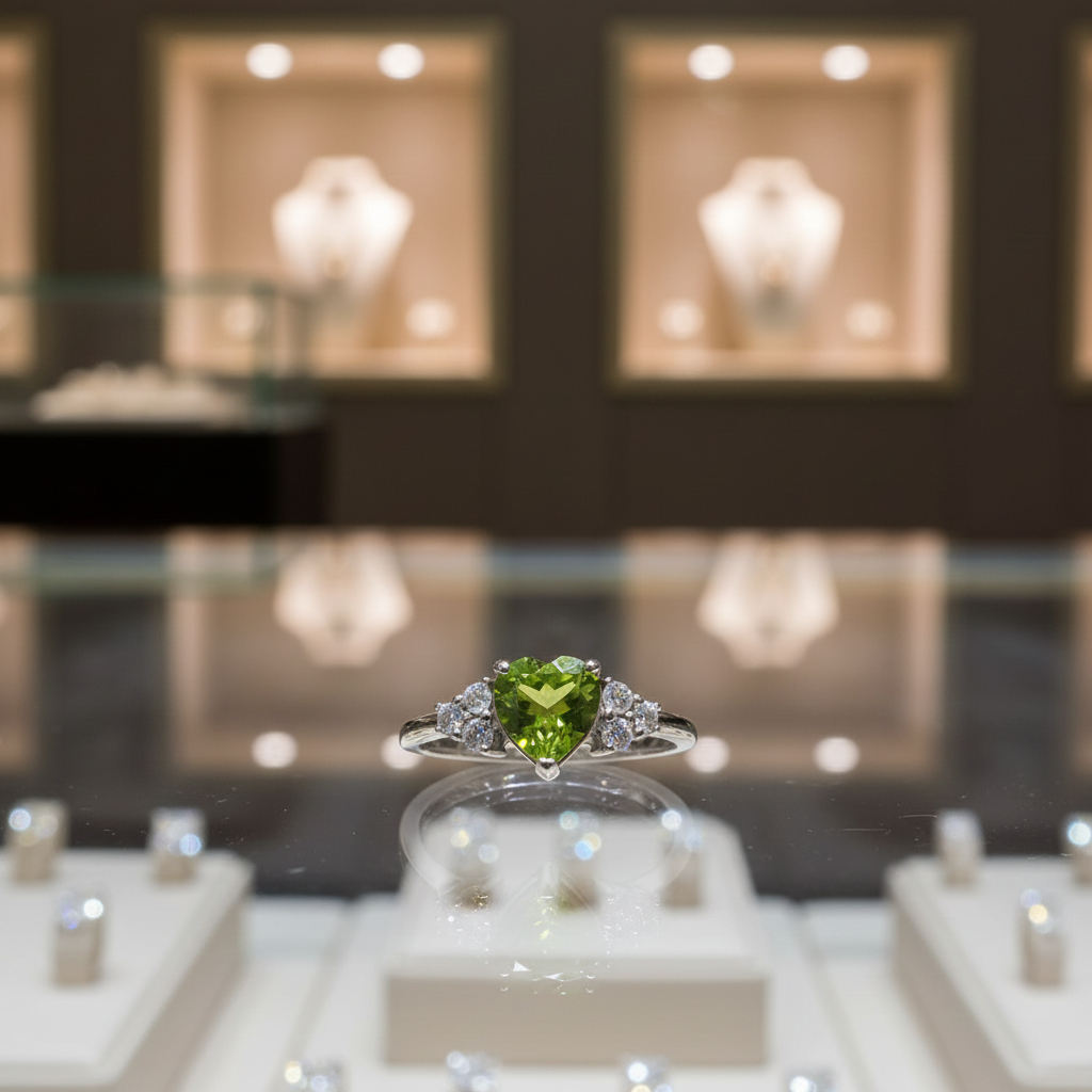 Peridot & Zircon Silver Ring – 2.27g