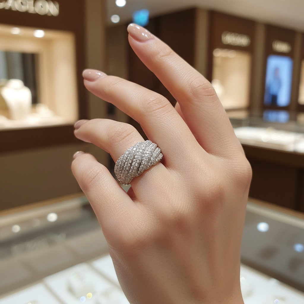 Sublime Cocktail Swarovski Silver Ring