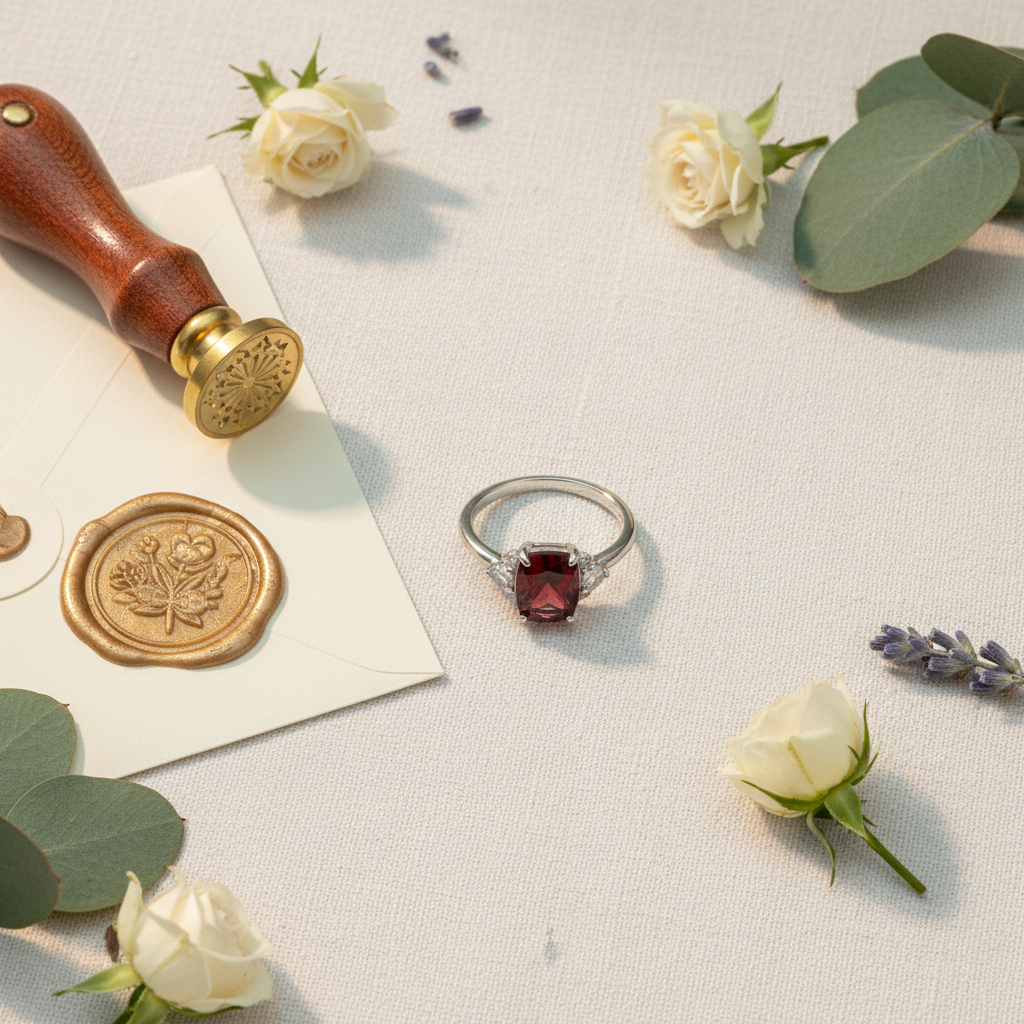 Garnet & Zircon Silver Ring