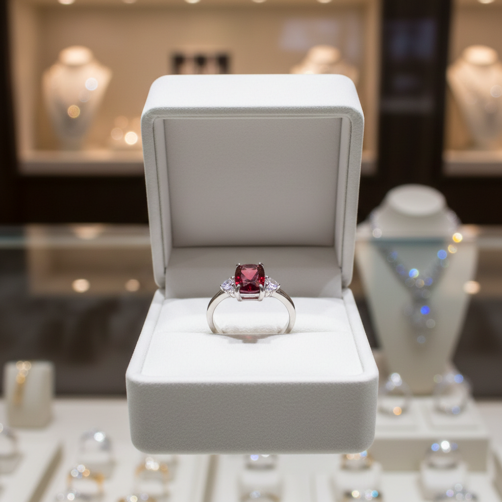 Garnet & Zircon Silver Ring
