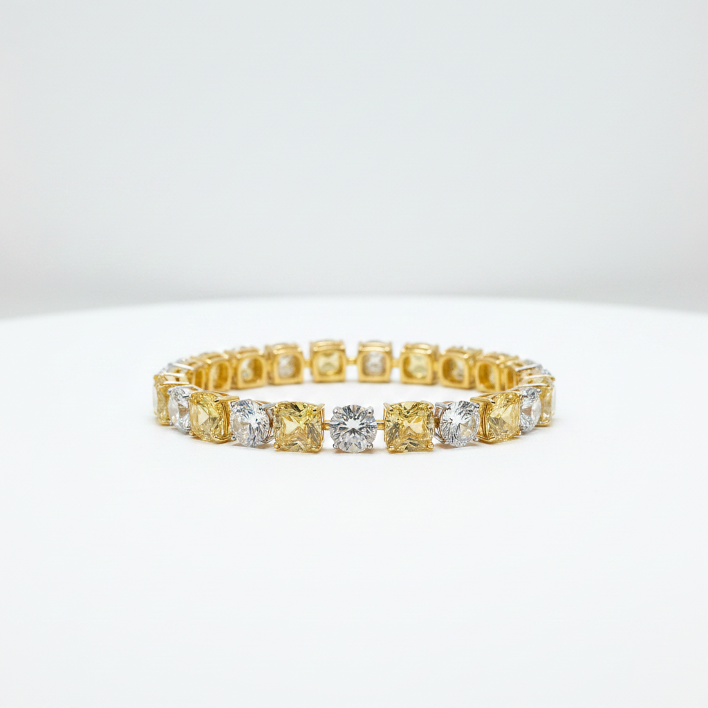 Swarovski Gilded Champagne & Clear Tennis Bracelet