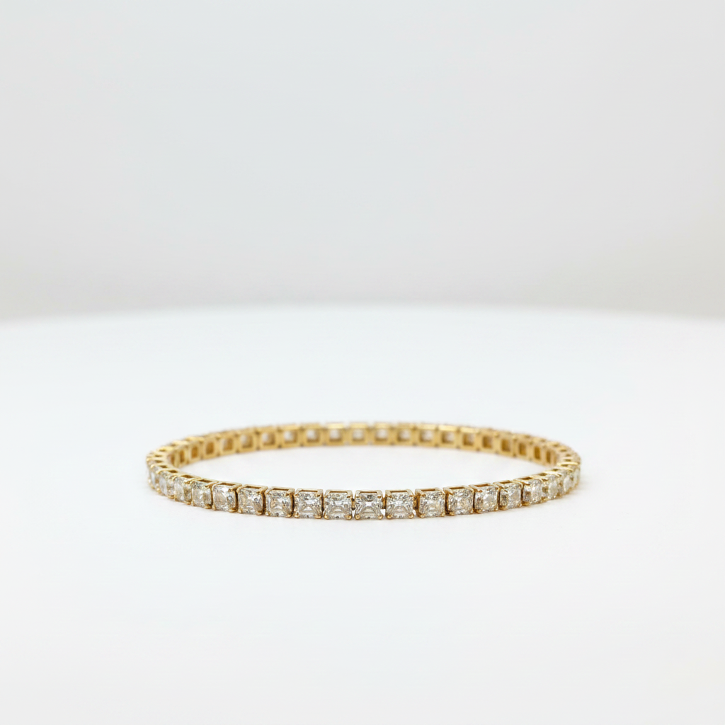 Round-Cut Swarovski Tennis Bracelet in Warm Yellow