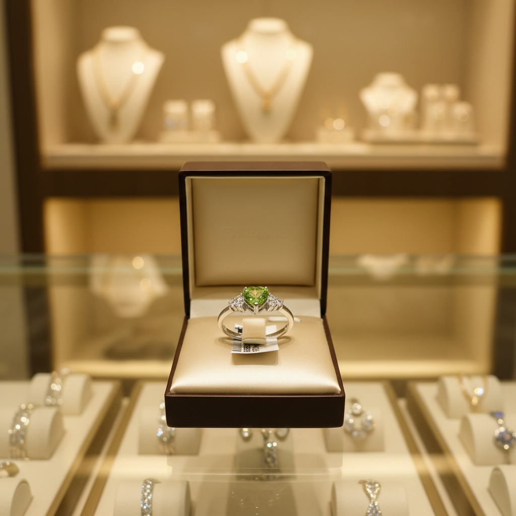 Peridot & Zircon Silver Ring – 2.27g