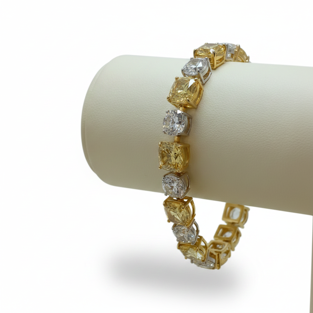 Swarovski Gilded Champagne & Clear Tennis Bracelet