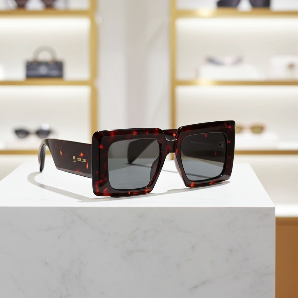 TOLOU Tortoiseshell Square Sunglasses