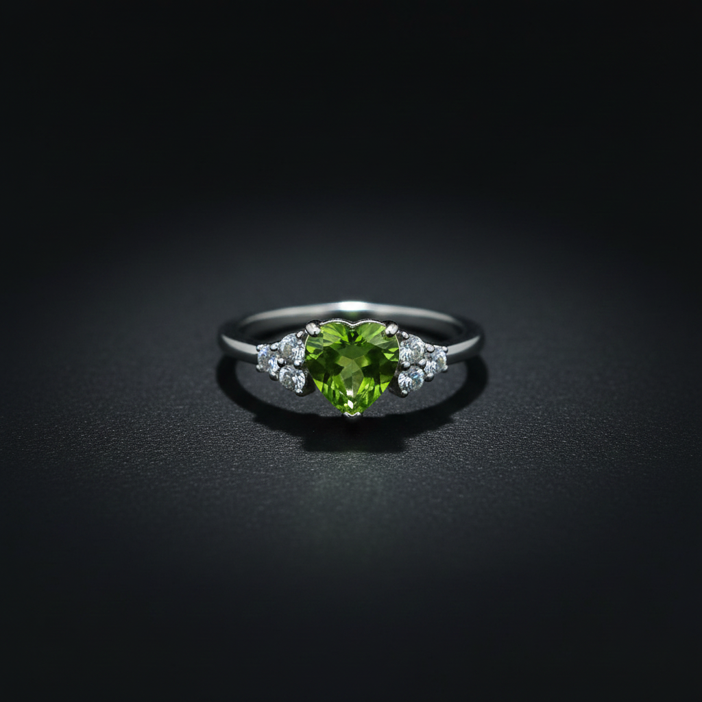 Peridot & Zircon Silver Ring – 2.27g