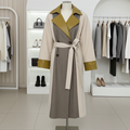 Elegant Contrast Panel Trench Coat