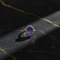 Amethyst & Zircon Silver Ring